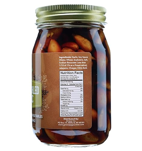 Miniatura 2 de Green Jay Gourmet Dientes de ajo en vinagre en vinagre - Ajo en vinagre asiático  Bulbos de ajo fresco para cocinar  Ingredientes simples y