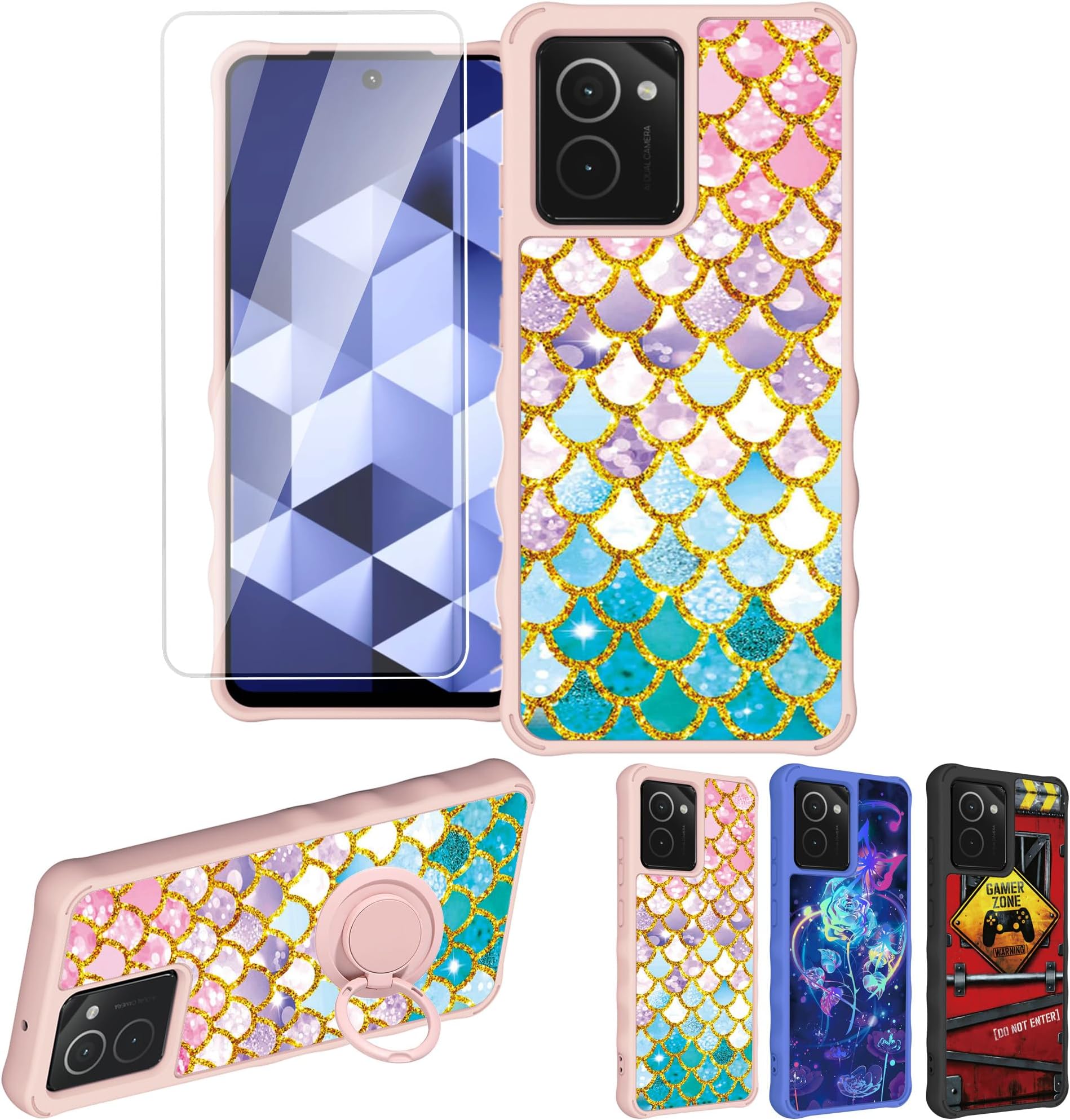 HMD VIBE Case [With Tempered Glass Screen Protector] [Luminous Effect] Nokia HMD VIBE N159V TA-1590 Phone Case Cover CH-YL, JSF-YL