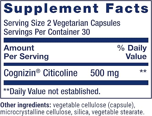 Miniatura 3 de Life Extension Citicolina (CDP-colina) - Suplemento de citicolina para la salud cerebral y cognitiva, enfoque, atención, función de memoria, sin