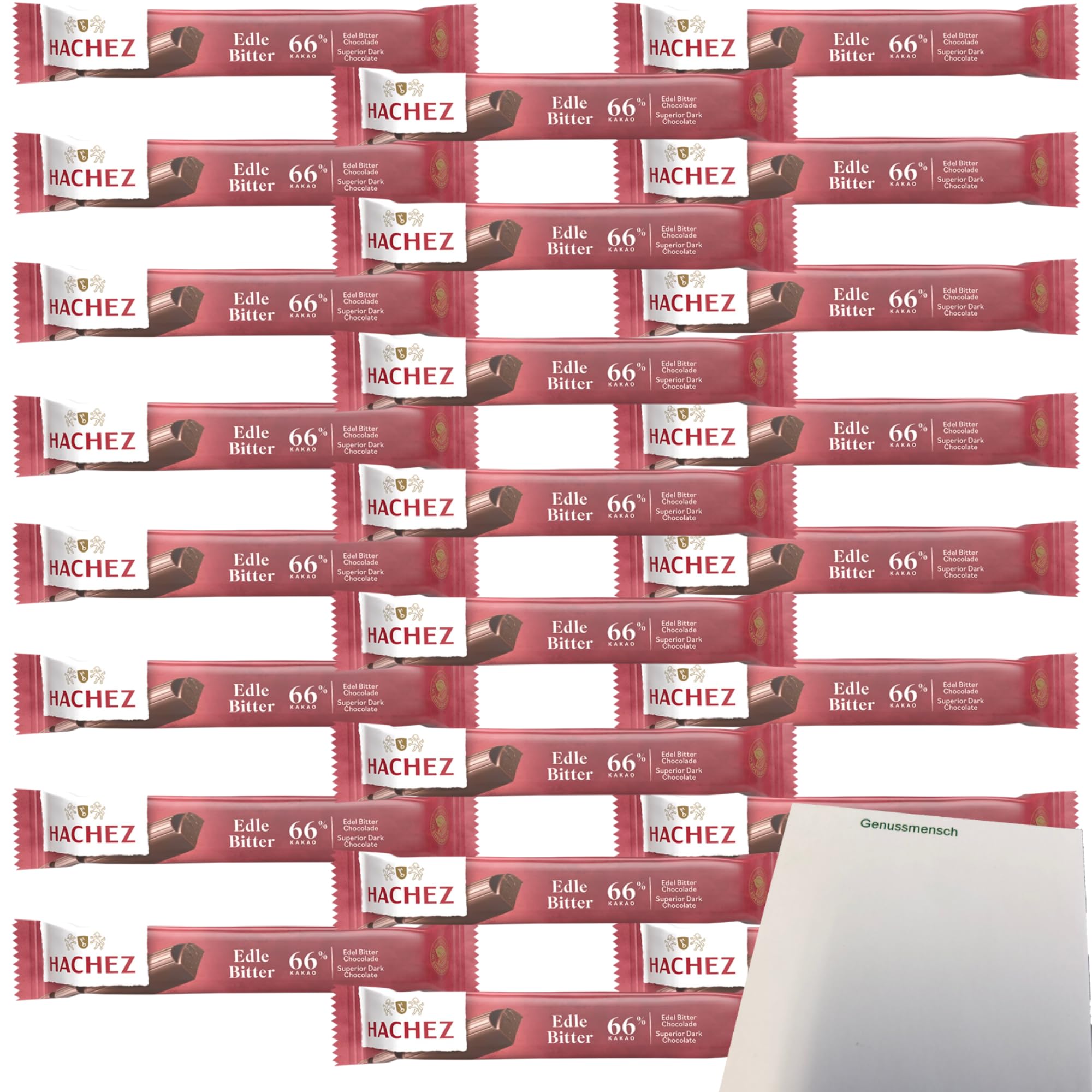 usy Bundle für Hachez Schokolade Sticks Edle Bitter 66% VPE (24x35g Packung) + usy Block