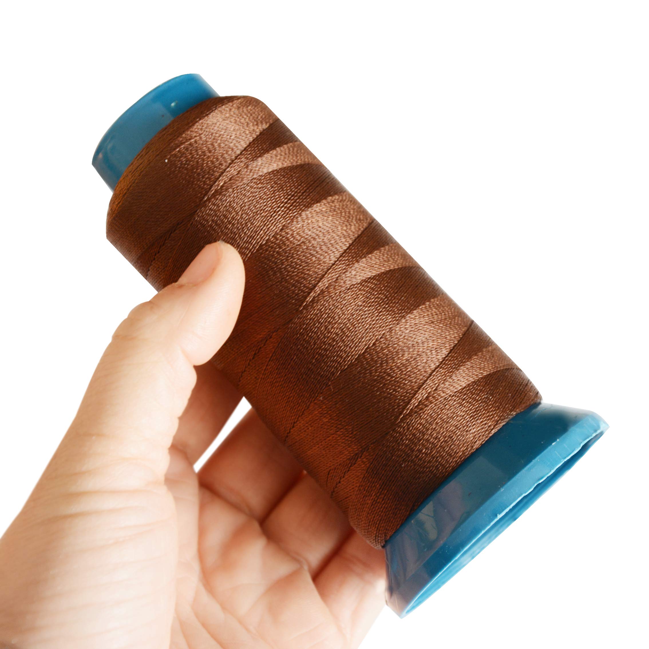 Fil à Coudre 210D Noir + 12 Aiguilles C-Type 9 Cm – Kit Couture Perruques, Tissage Cheveux, Cuir & Gants (1500 Yards)