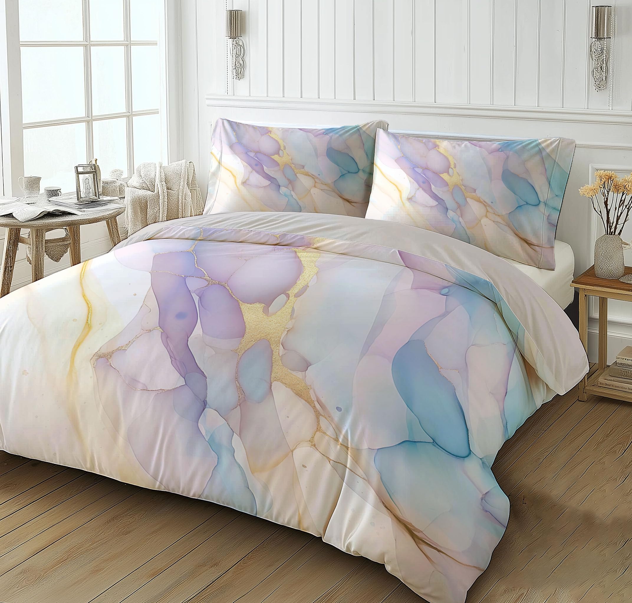 Housse de couette marbre pour transformer l'ambiance de votre chambre adulte