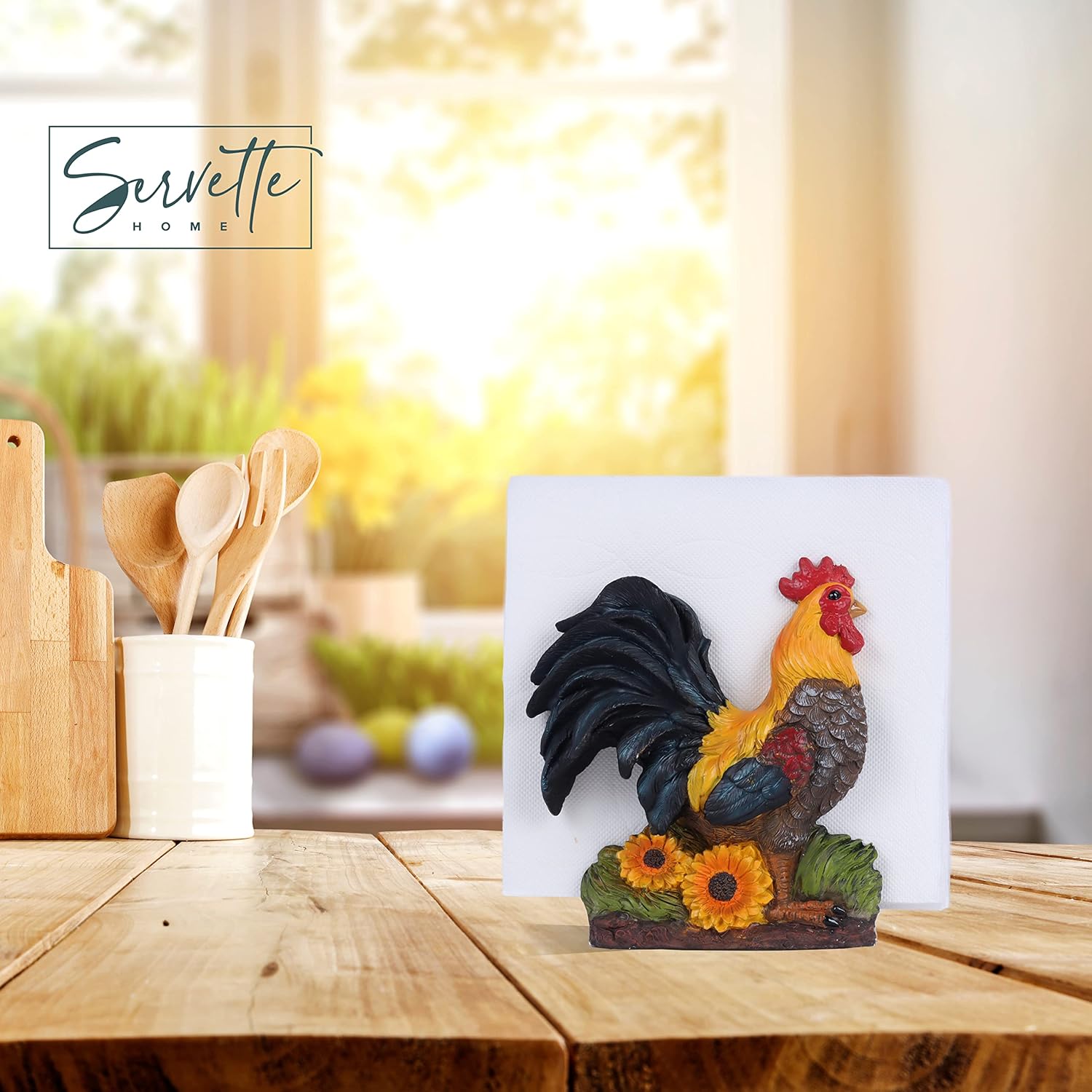 Super Cheap 🛒 Servette Home Rooster Napkin Holder Country and Farm Kitchen Décor Collection