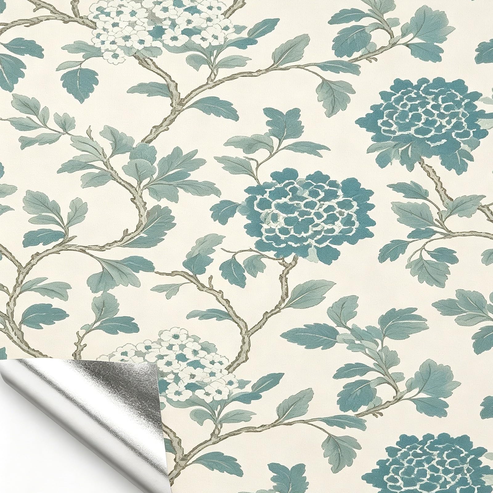 Zynqra E ﻿Vintag Floral Peel And Stick Wallpaper,Self Adhesiv Decorativ Bathroom/Kitchen(,L300cm/118.1In*W44cm/17.3In)