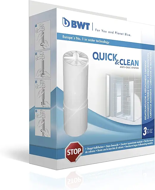 BWT Filterkartuschen Vorratspack - 3 Stück für Quick & Clean Antikalk-Duschfilter