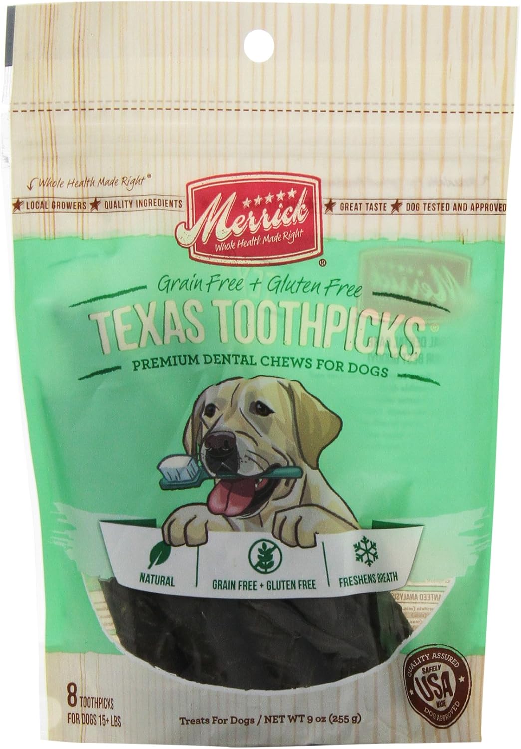 Merrick 8 Count Dental Chews, Texas Toothpicks