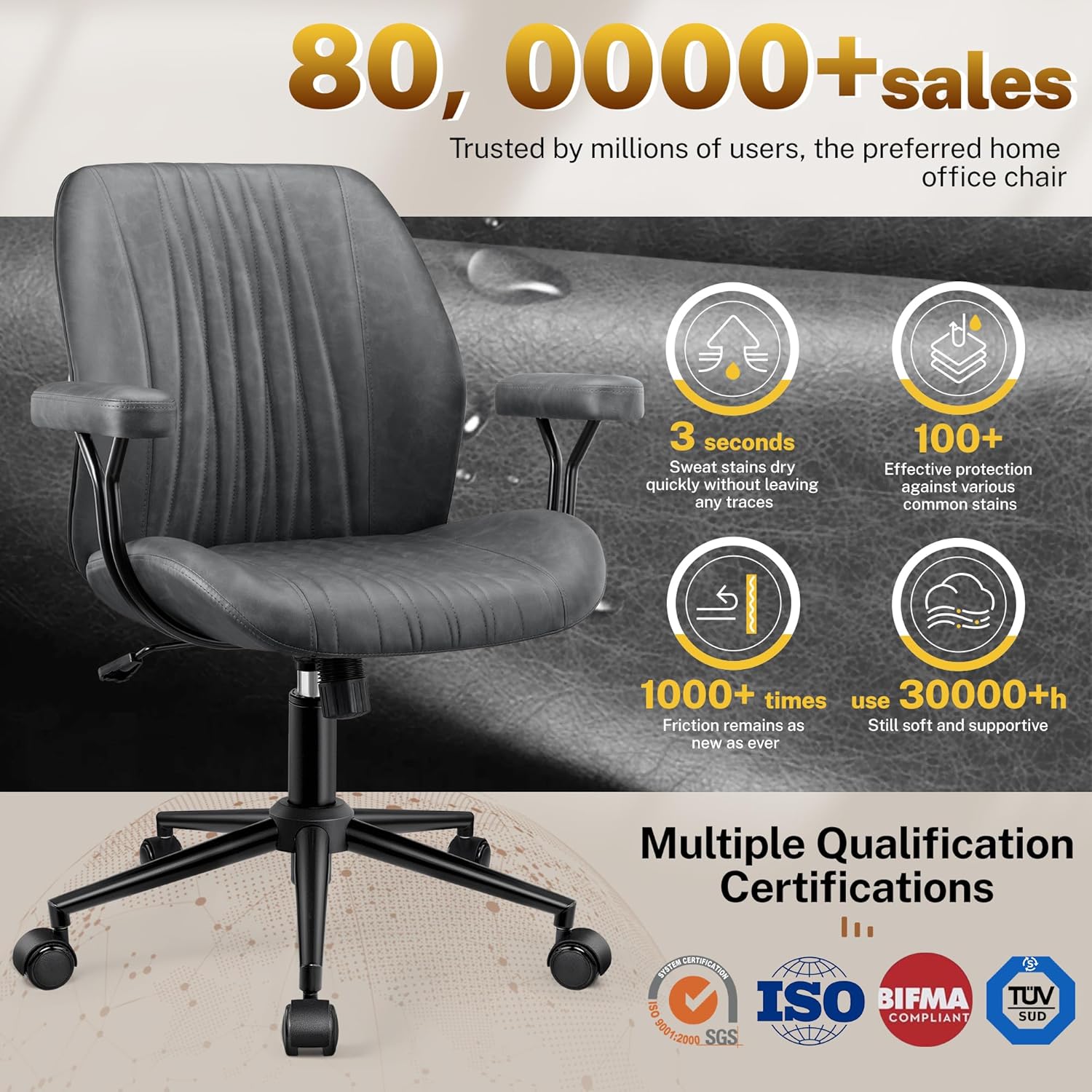 HeroSet RC2014 Leather Office Chair in a modern office setting