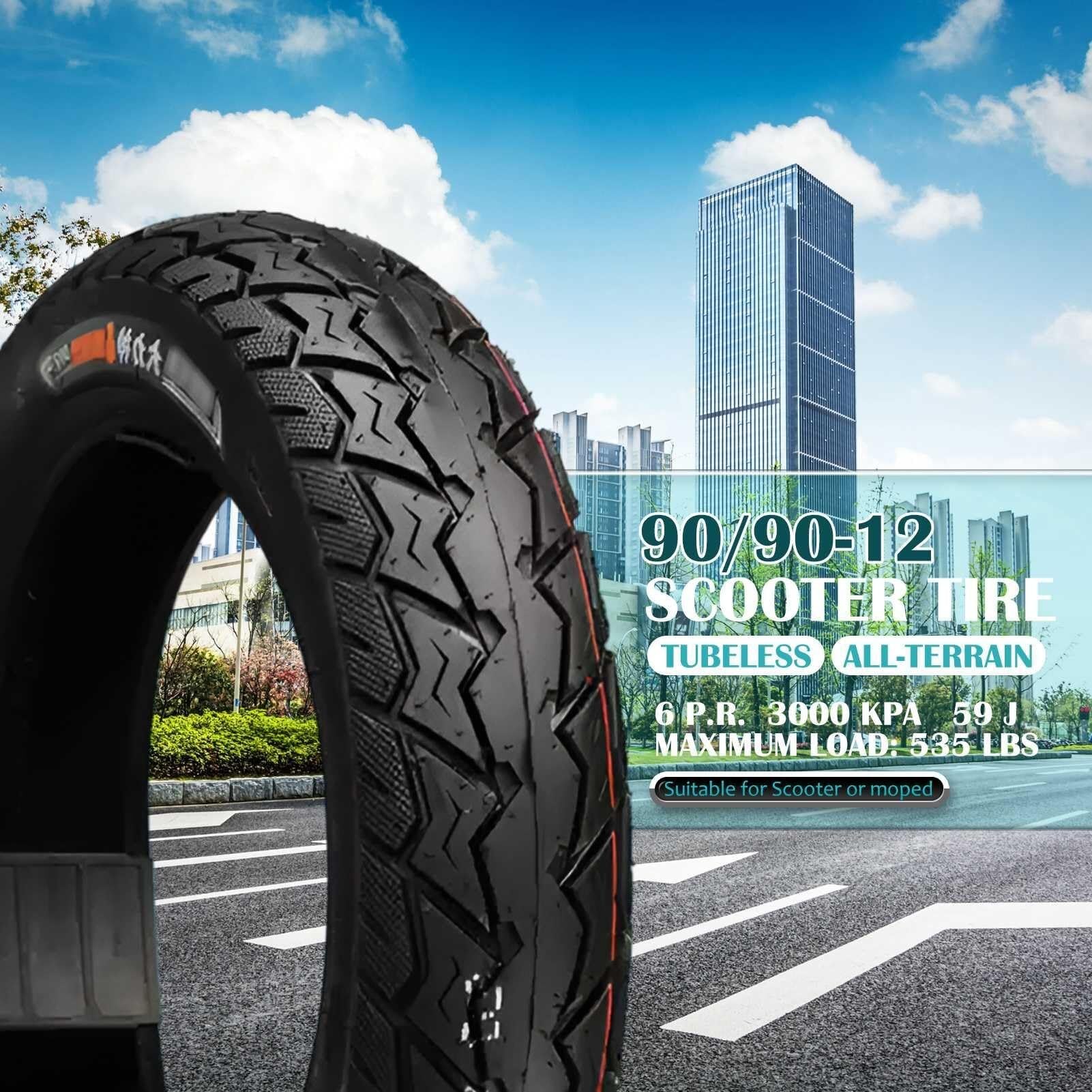 90/90-12 Bezdętkowy Opona Minimoto 90/90/12 z Profilem Przeciwpślizgowym dla Felg 12 Cali z 90 90 12 J 300kPa Miasto