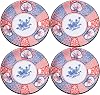 Porcelain Dinner Plates Set of 4, 8 Inch Japanese Plate for Salad Dessert Steak Pasta Pizza Seafood Salad Side Dishes