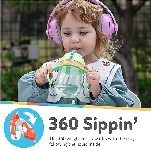 Miniatura 4 de Nuby No-Spill Clik-it - Vaso de silicona para entrenamiento con pajilla, 8 onzas, taza para sorber con paja con peso 360 para niños de 1 año en
