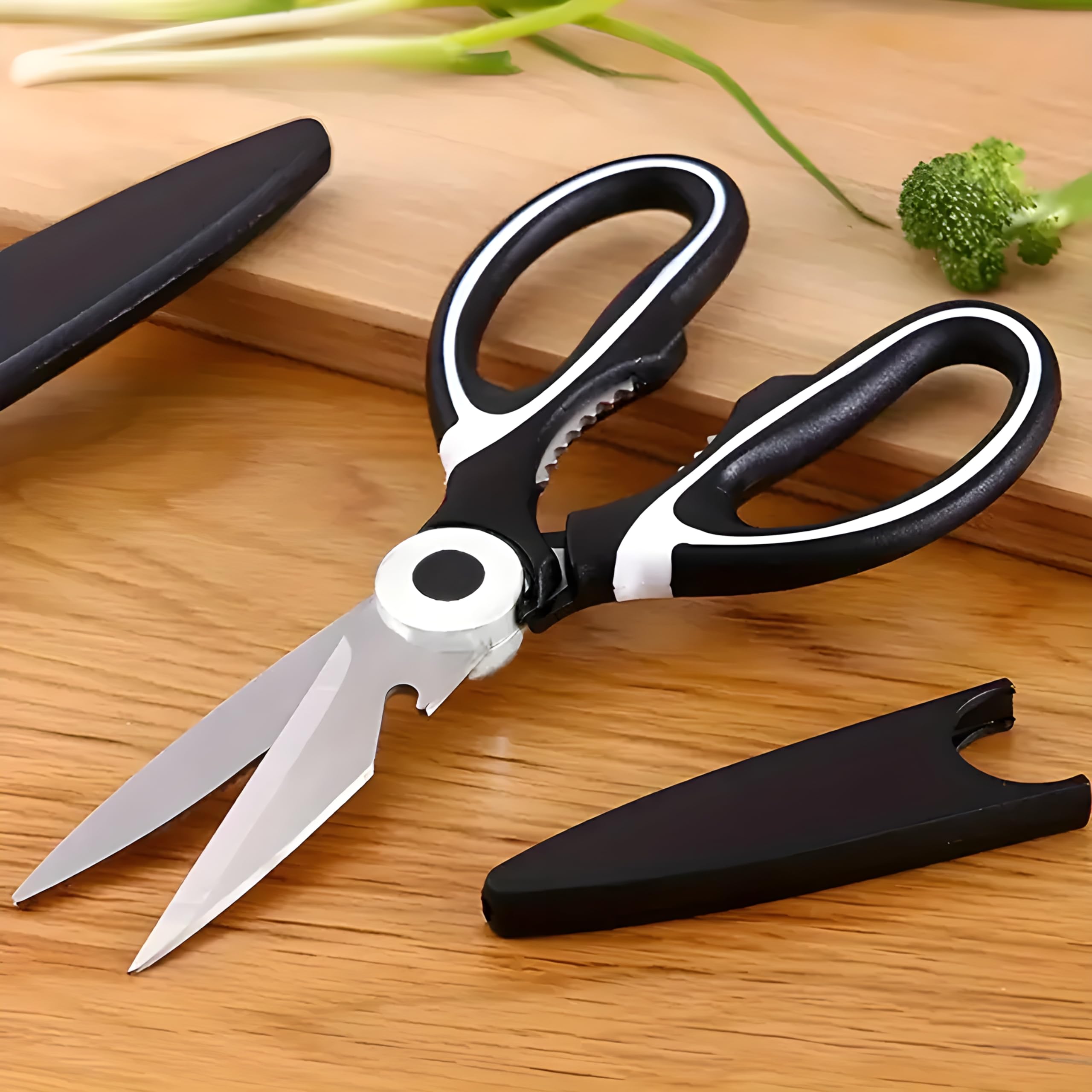 JIALTO Multipurpose Kitchen Scissors For Home & Gardening Needs|High Grade Stainless Steel Blades|Precision Ground Edge|K024| BLACK (B0CMJ4Y648) Amazon Price History, Amazon Price Tracker