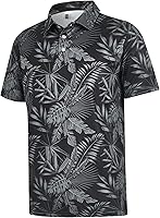 ELETOP Men's Hawaiian Tropical Golf Polo Shirts - Short Sleeve Moisture Wicking 4-Way Stretch Dry Fit Performance Polos