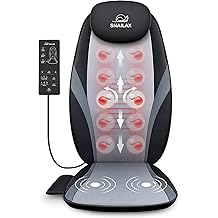 Snailax Shiatsu Back Massager with Heat Massage Chair Pad Kneading Back Massager for Pain Relief Deep Tissue Chair Massage Pad for Office Home, Gifts for Dad,Mom