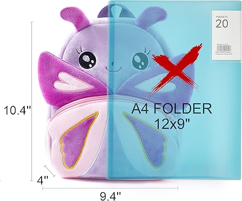 Miniatura 2 de NICE CHOICE Linda mochila para niños pequeños, mini bolsa de viaje de dibujos animados de animales de peluche para bebés, niñas y niños de 2 a 6
