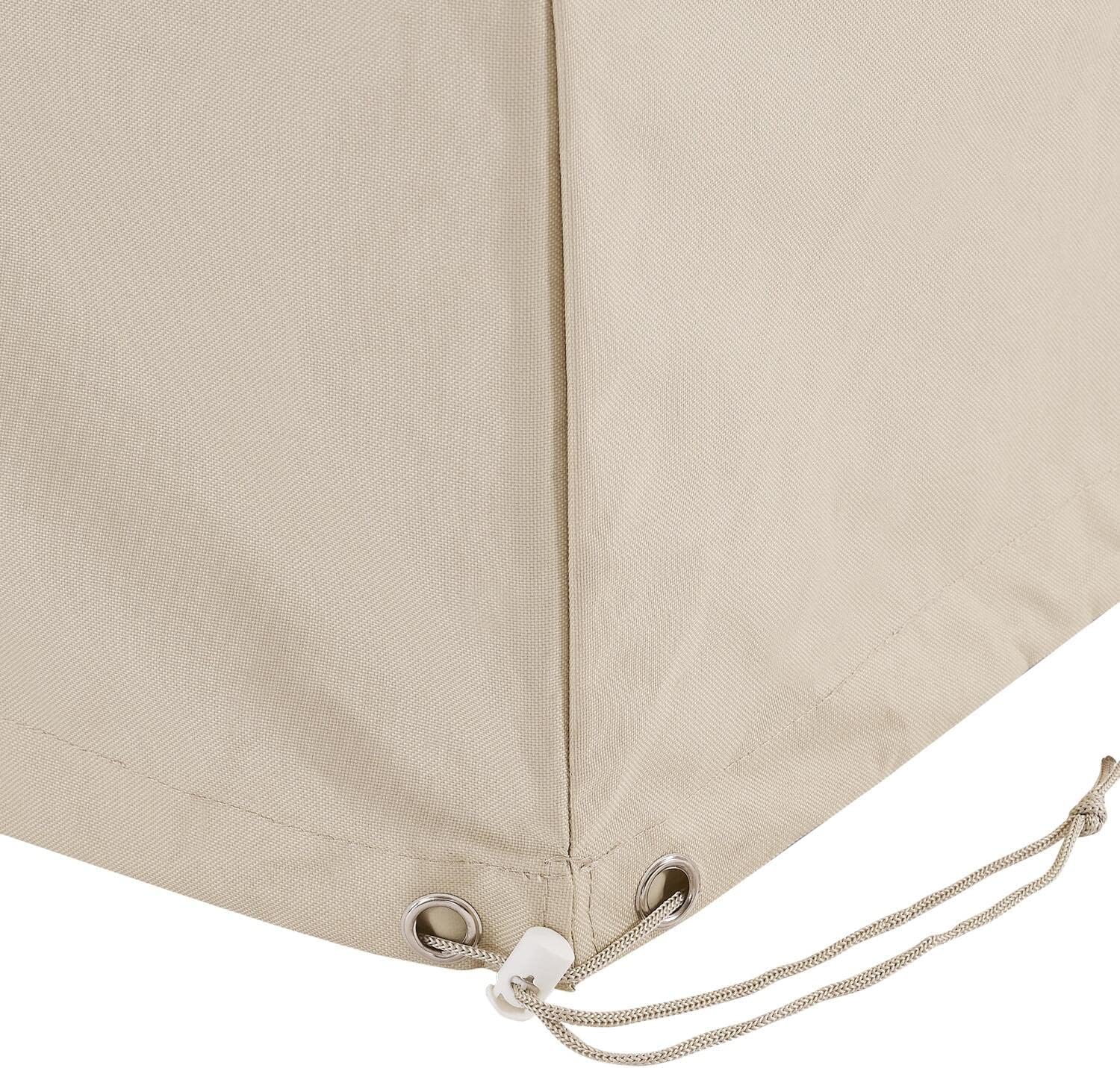 Maykoosh Outdoor Furniture Covers 2 Piece Set - Loveseat Coffee Table Patio Cover Washable Tan
