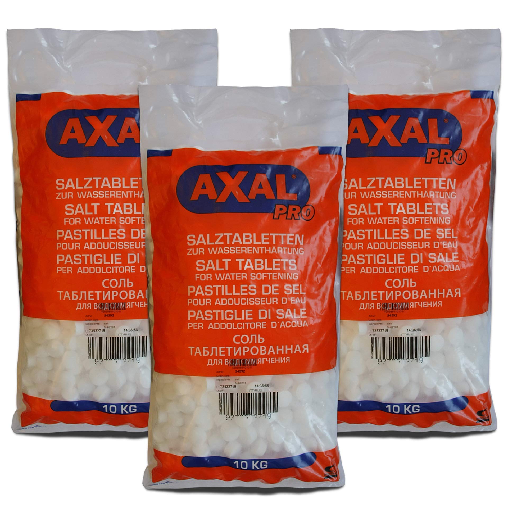 Axal Pro 30 kg solne tabletki sól regeneruj?ca 3 x 10 kg forma tabletek do zmi?kczania wody baseny