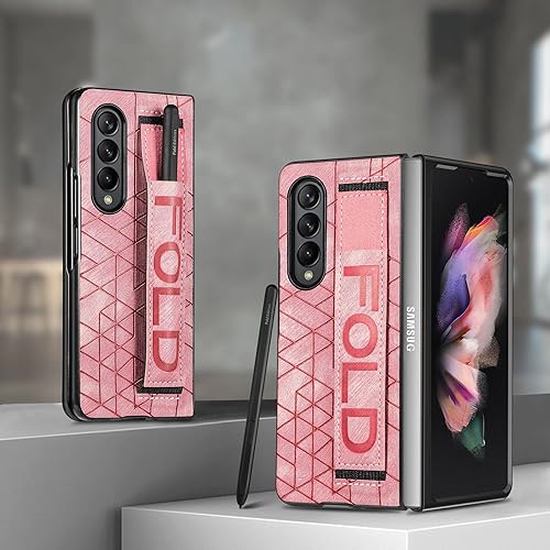 Miniatura 2 de Funda para Galaxy Z Fold 4, lujo a prueba de golpes Premium PU+PC, ligera, delgada, protectora resistente a los arañazos con soporte para S Pen