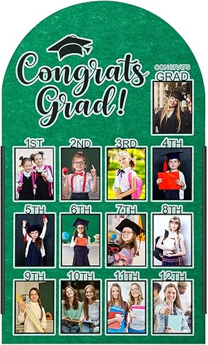 CroBlissful 27 x 16 Inch Graduation Photo Board Picture Frames Wall Decor Collag