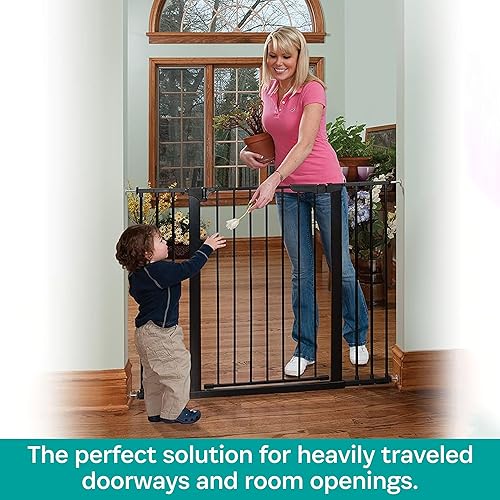 Miniatura 6 de KidCo Puerta de presión Gateway para bebé, cierre automático, puerta de seguridad abierta - G1101, color negro
