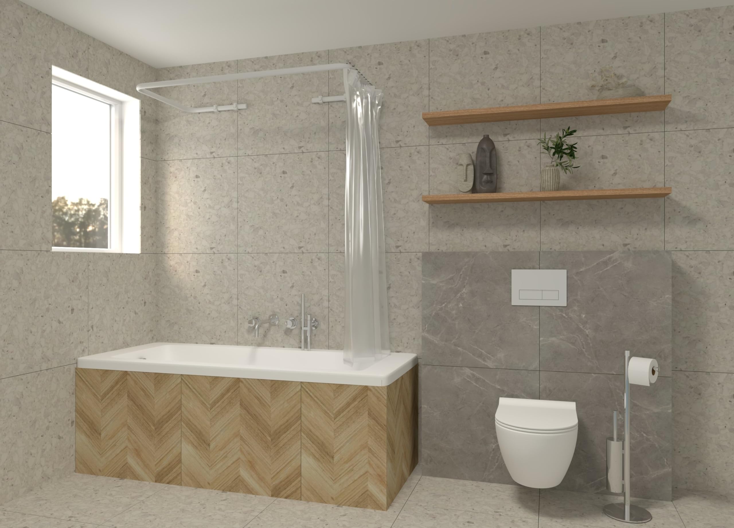 sasko Barra de cortina de ducha en forma de U - Barra de cortina de ducha - Barra de cortina de ducha de ángulo estable sin soporte de techo - Barra de cortina de ducha - 70X70X70 cm - Blanco