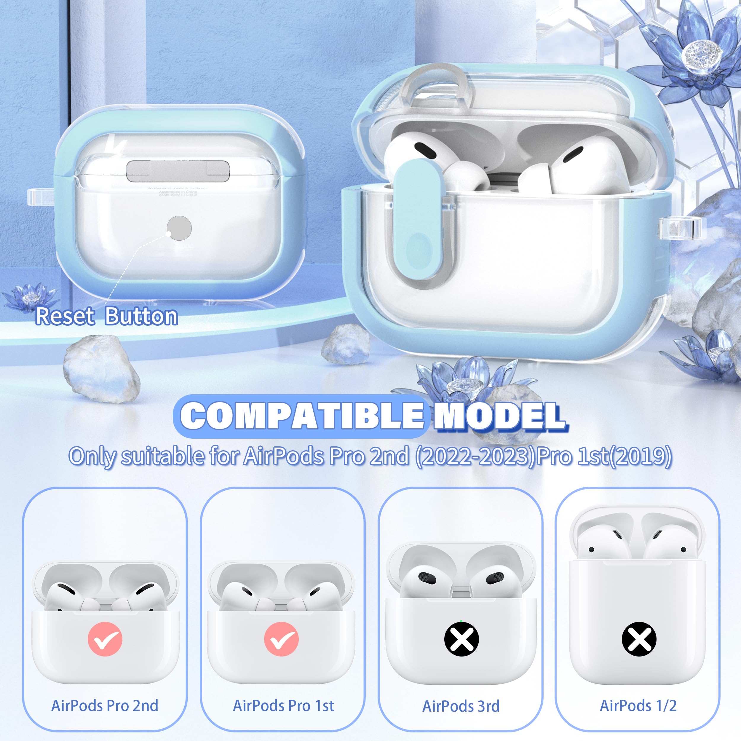 Amazon | MHYALUDO AirPods Proケース (2023/2022/2019、第2世代/第1