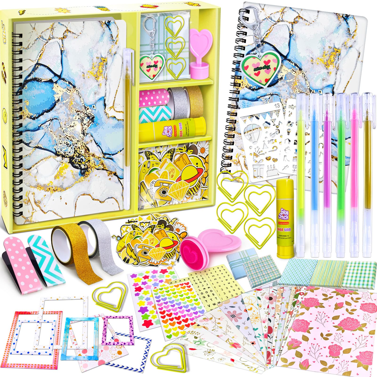 PATIFEED DIY Journal Kit für Mädchen, Scrapbook & Tagebuch Zubehör Set, Mädchen Tagebuch Weihnachten Geburtstag Geschenke für 8 9 10 11 12 13 14 Jahr