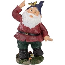 Northlight 11.25" Red and Green Gnome with Butterfly Outdoor Garden Statue