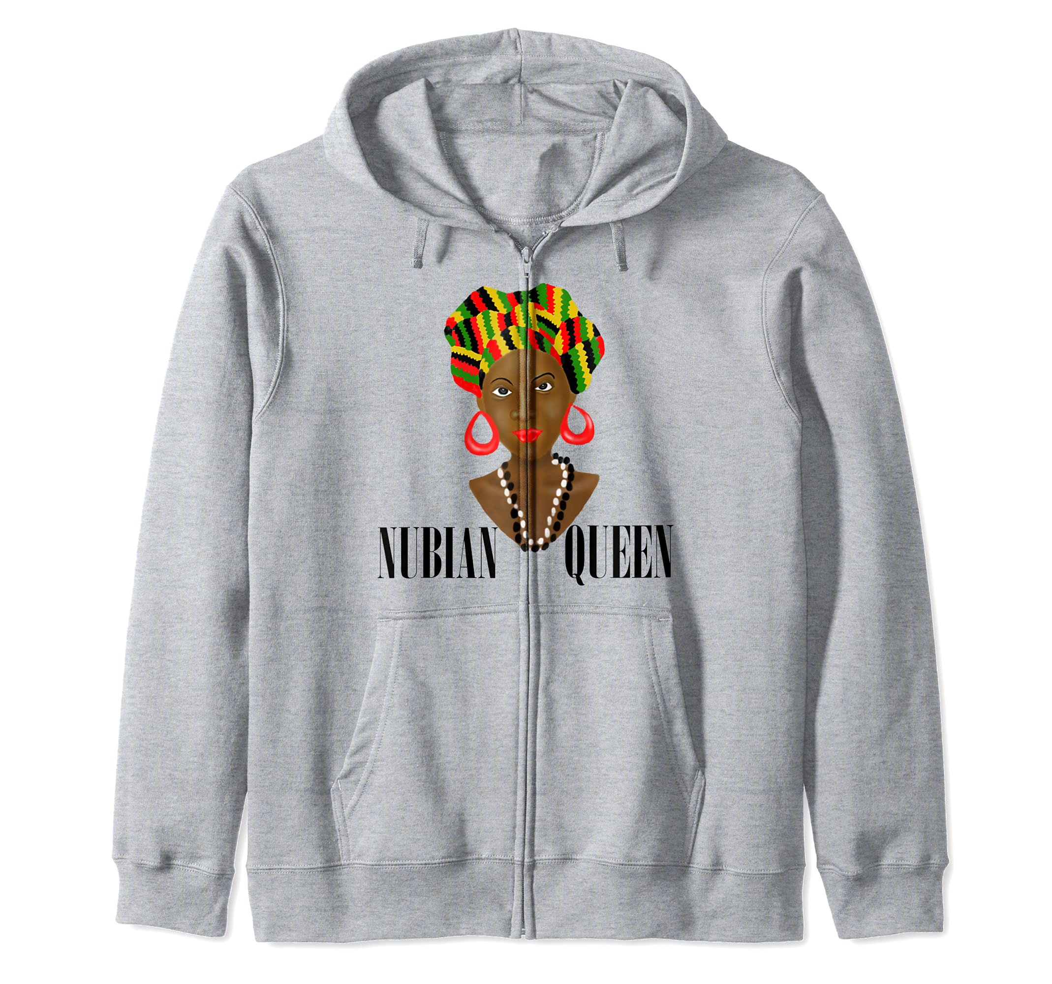 Oheneba: Nubian Queen Melanin Black Girl Magic Afro Pride Zip Hoodie