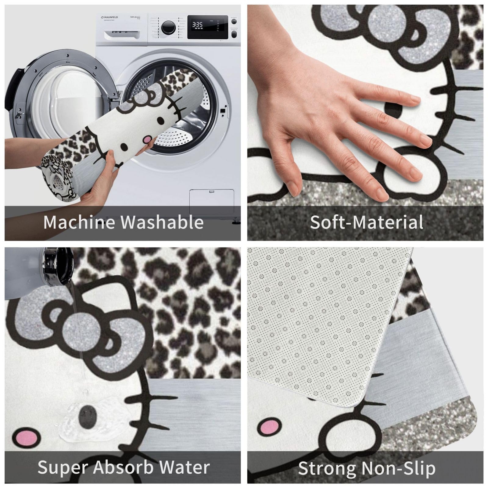 Amazon | COOLEAD 玄関マット ヒョウ柄 ハローキティ アニメ 浴室