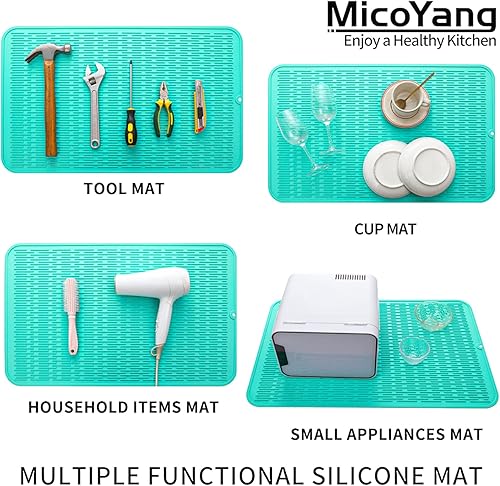 Miniatura 1203 de Tapete de silicona para secado de platos para múltiples usos, fácil de limpiar, ecológico, resistente al calor, tapete de silicona para encimera