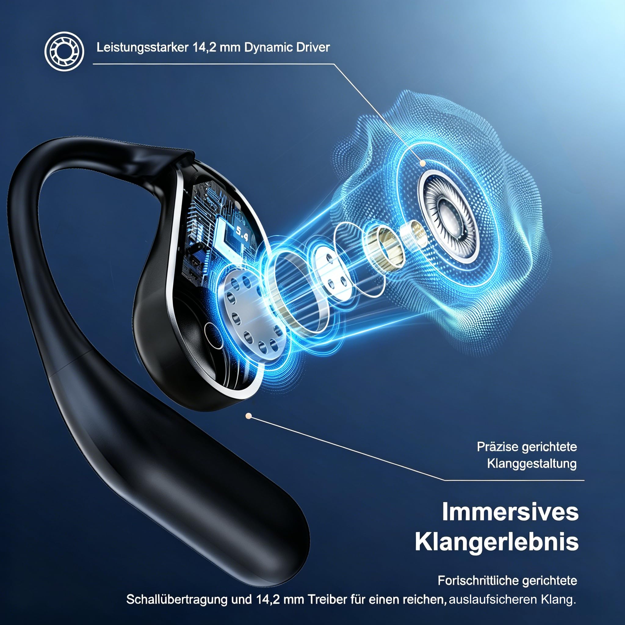 KI Übersetzer Kopfhörer Bluetooth 6.1 4-in-1 Echtzeit 198 Sprachen Übersetzungskopfhörer 50 Std Übersetzung Kopfhörer Live Sprachübersetzer Ohrhörer Open Ear Translator für Business,Reisen,Studie