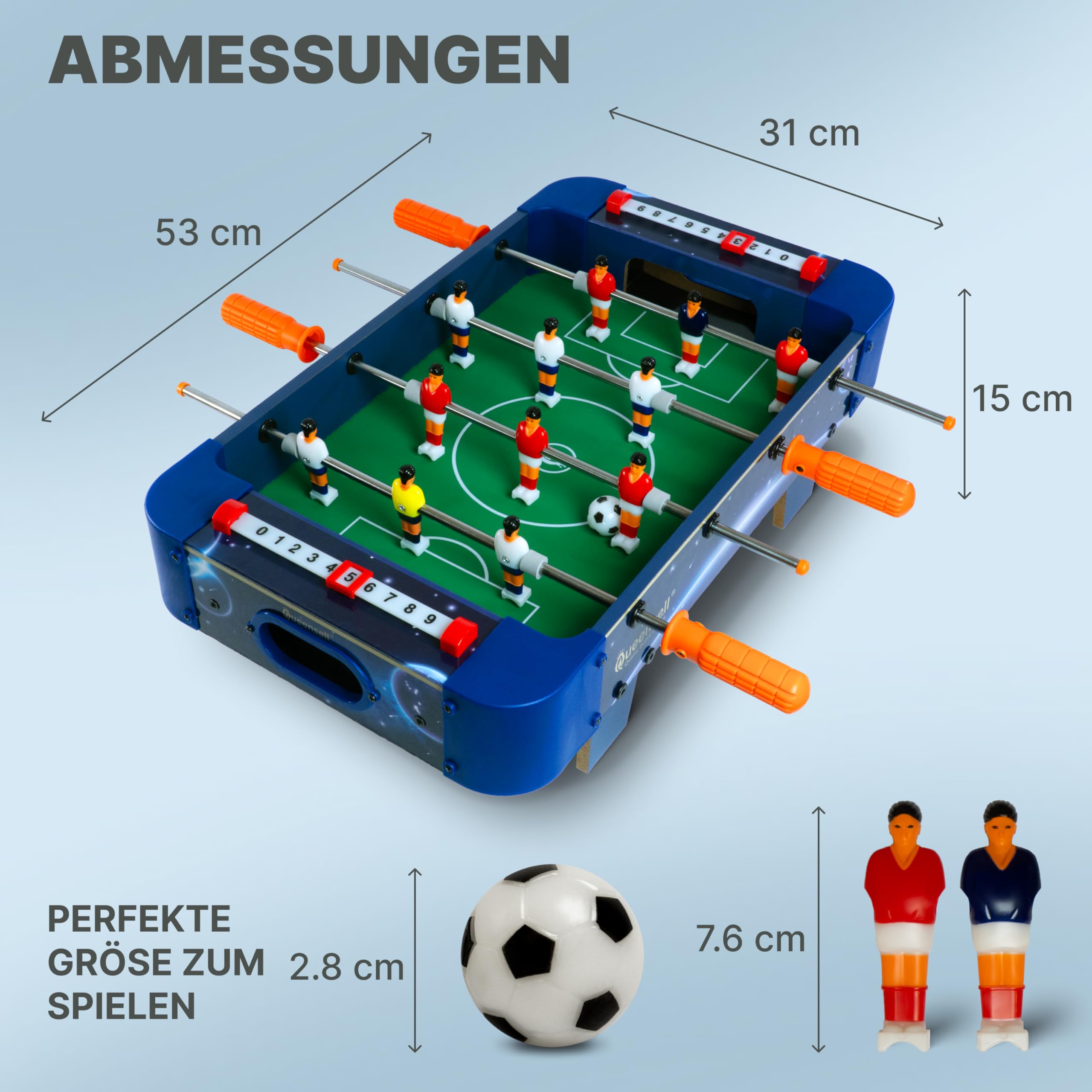 Mini-Tischfußball für Kinder und Erwachsene – 53 cm Mini-Fußballspiel, Mini-Fußballtisch für Familienspielabende