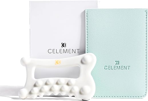 Celement Face & Body Ceramic Gua Sha Tool - Premium Skin Sculpting and Massage Tool for Facial Contouring, Lymphatic Drainage, and Therapy to Lift, Tight, and Decrease Muscle Soreness & Swelling