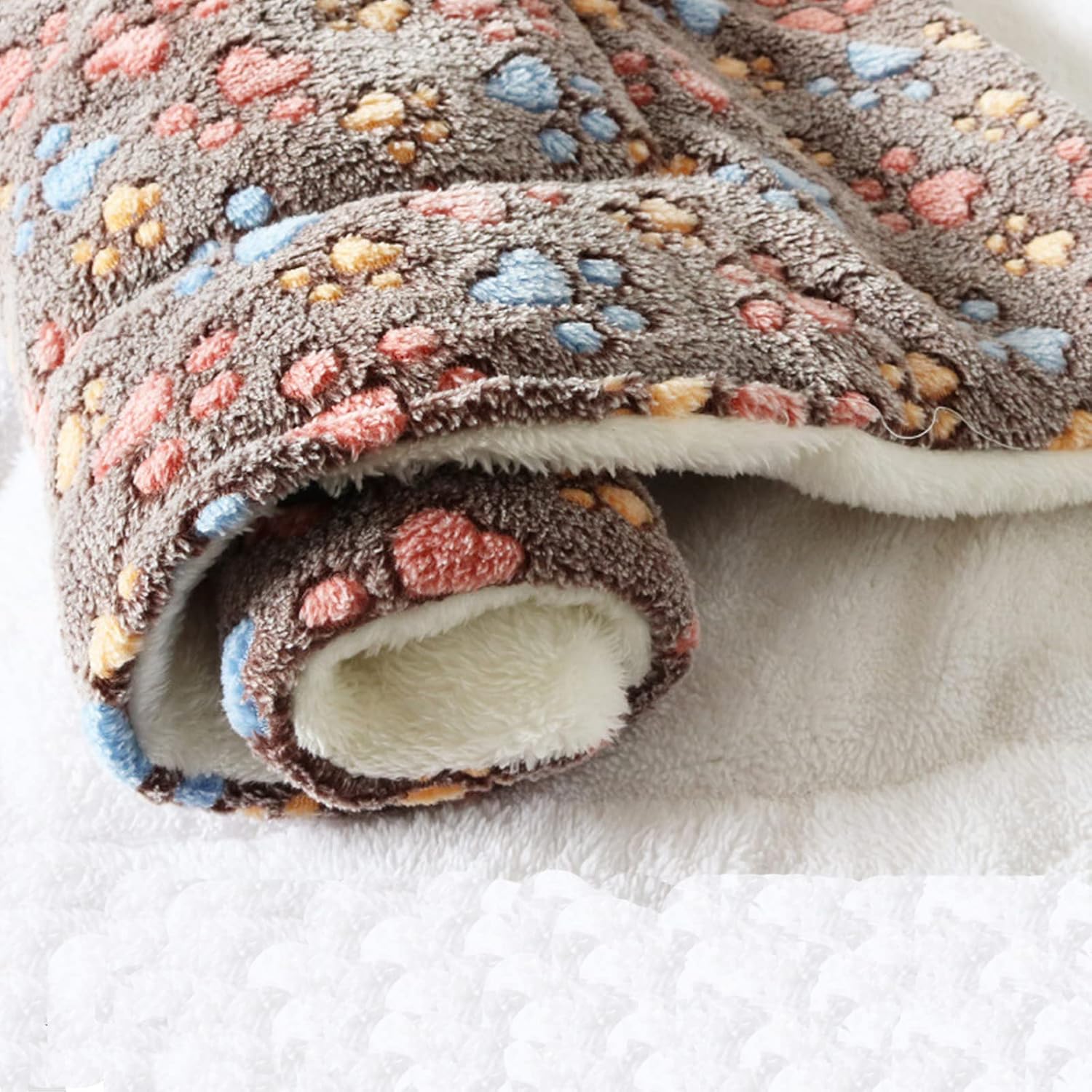 Thick Flannel Dog Bed Mat Soft Sleeping Mat for Dogs Cats Warm Winter Blanket for Pets, E, XXL