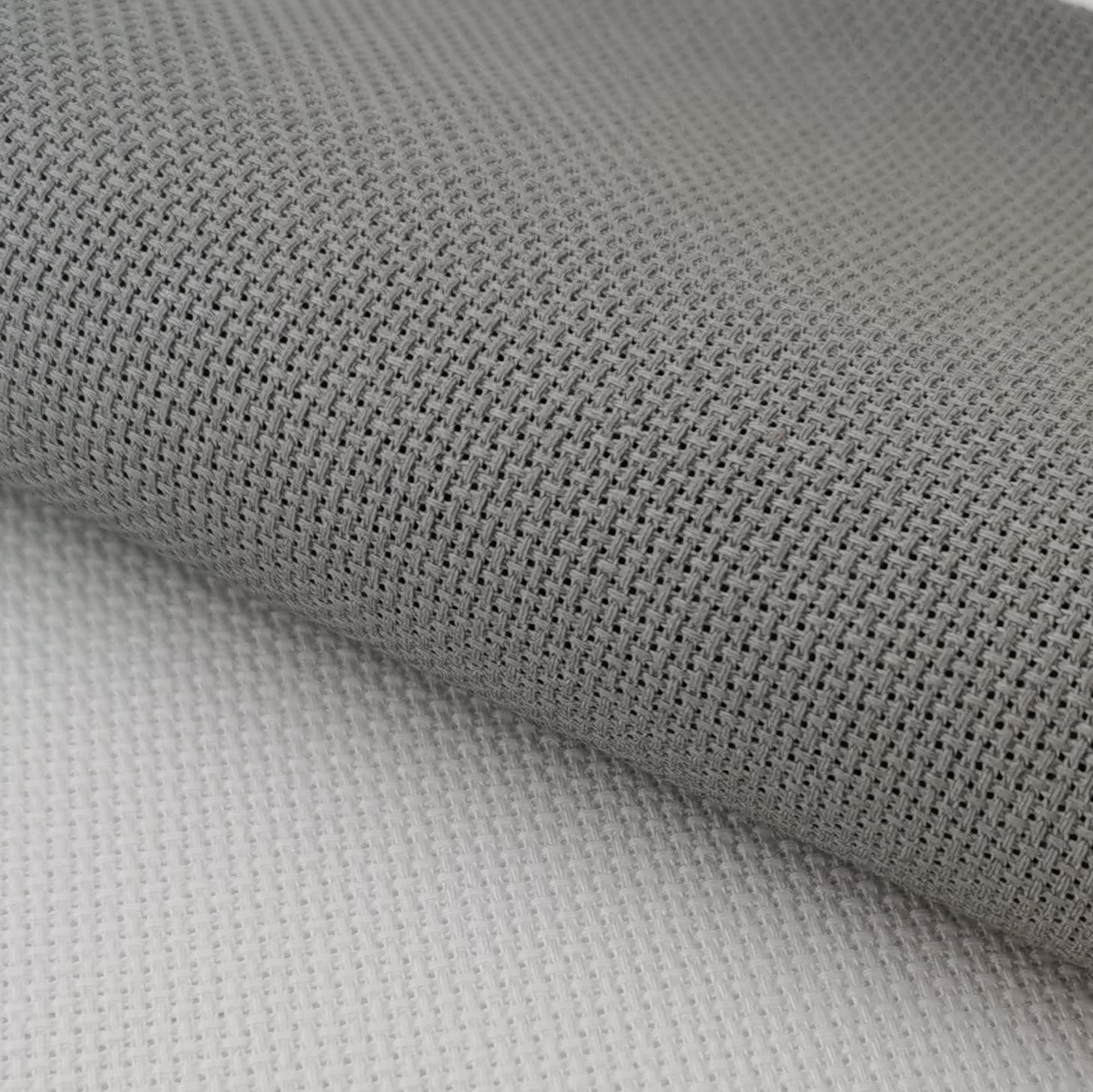 Baumwollstoff, Kreuzstichstoff, 48,3 x 71,1 cm, 18 Karat, Antikweiß, Grau