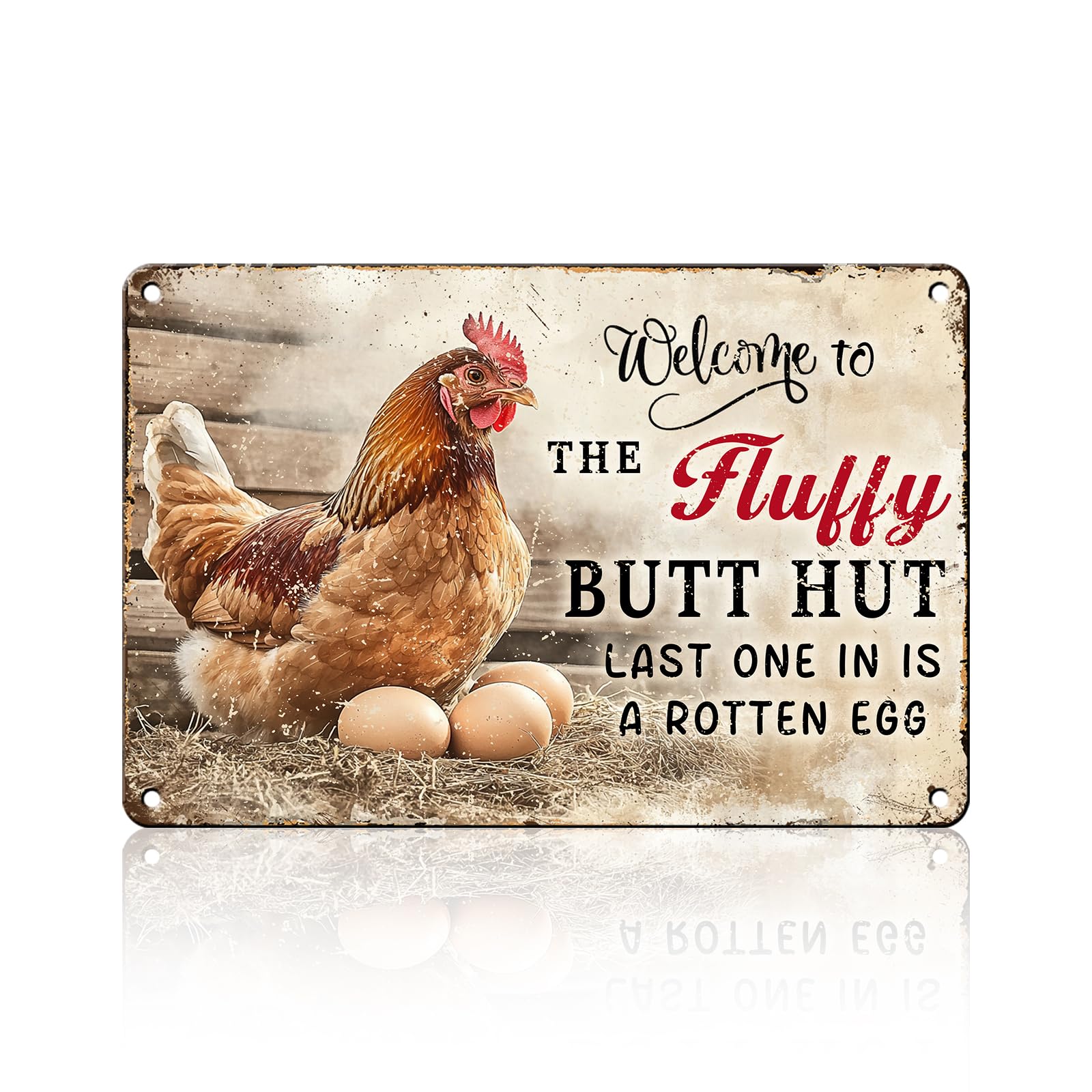Anceky Vintage Chicken Coop Metal Sign Retro Tin Sign Wall Decor for Plub Porch Home Garage Farmhouse 12×8 Inch
