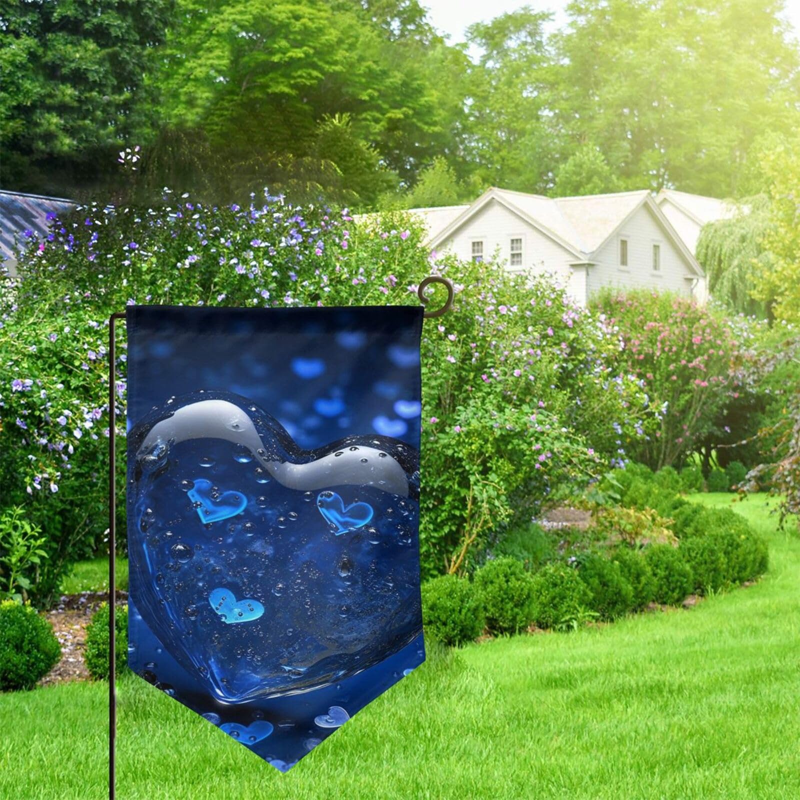 Gartenflagge Blaureiher – Doppelseitig 30,5 X 45,7 Cm Aus Jute | Wetterfeste Hofdekoration Für Draußen