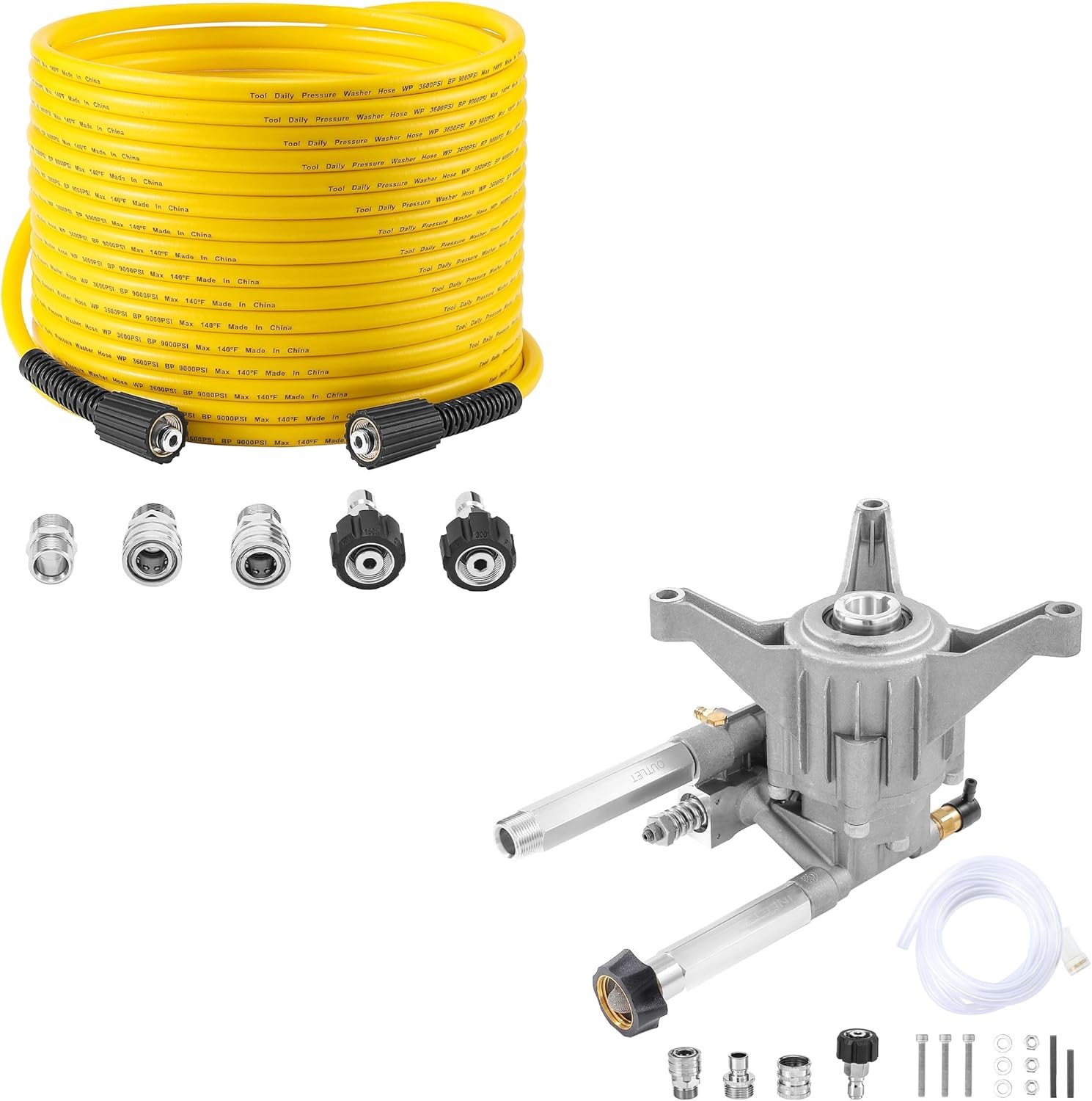 Tool Daily Pressure Washer Hose 50 FT X 1/4", Vertical Pressure Washer Pump