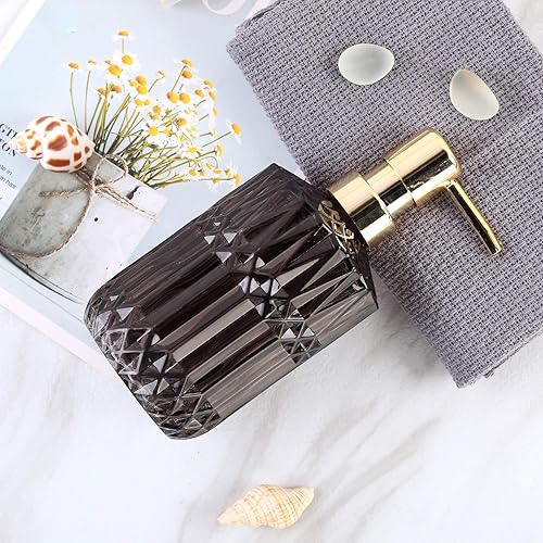 Miniatura 4 de Dispensador de jabón con bomba, dispensador de jabón líquido recargable para encimera de baño, fregadero de cocina (gris oscuro)