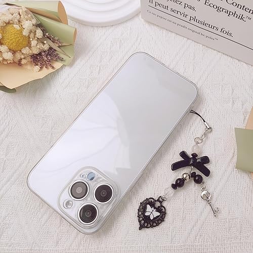 Miniatura 4 de Homvog 1  3 dijes estéticos para teléfono celular Y2K, correa de fresa, mariposa, estrella, accesorios Y2K para teléfono, bolsa, llavero, Airpods,