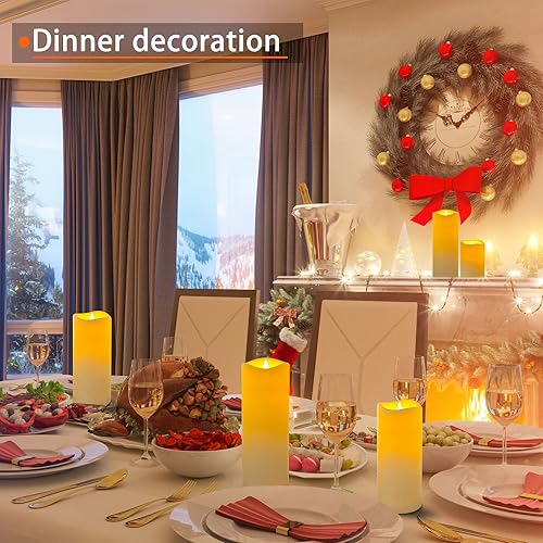 Miniatura 5 de Velas LED sin llama, funciona con pilas, impermeables, para interiores y exteriores, con control remoto de 10 teclas y temporizador de 24 horas,