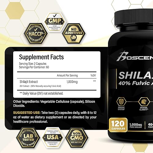 Miniatura 2 de Shilajit Cápsulas 20,000 mg  Shilajit puro del Himalaya para hombres y mujeres  Suplemento orgánico de ácido fúlvico con más de 85 minerales traza