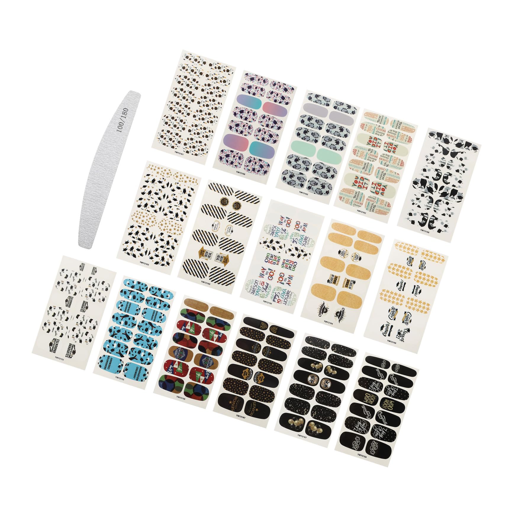 FOMIYES 48hojas Pegatinas De Uñas Temática De Graduación De Calcomanías Adornadas Para Manicura Decoración Única Para Celebraciones y Fiestas