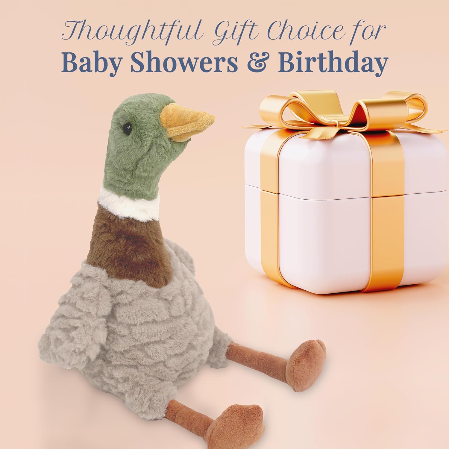 MON AMI River Mallard Duck 13-Inch Stuffed Animal for Boys & Girls | Soft Duck Plush Toy | Farmyard Playtime Companion | Nursery Décor | Gift for All Ages