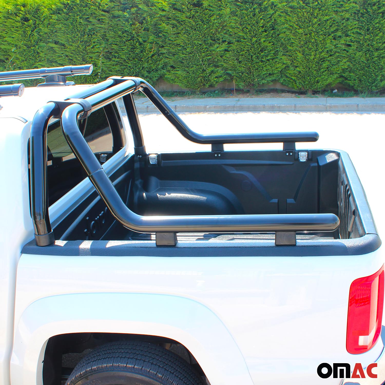 OMAC Überrollbügel Rollbar kompatibel mit Toyota Hilux 2006-2015 Gefärbten Stahl Ø60 Schwarz