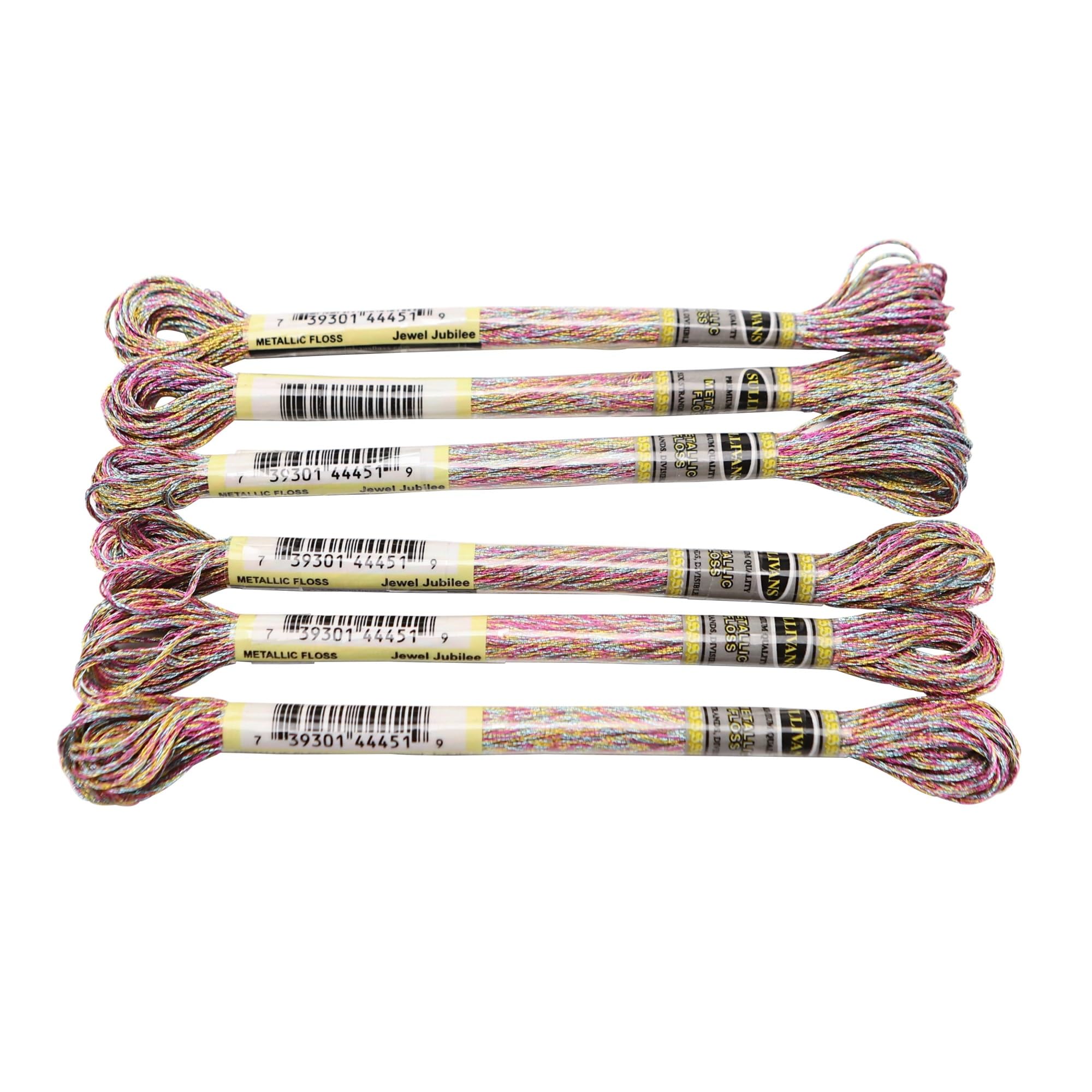 Fil à broder multicolore Jewel Jubilee de 18 pcs en 6 brins et 8 mètres pour mercerie