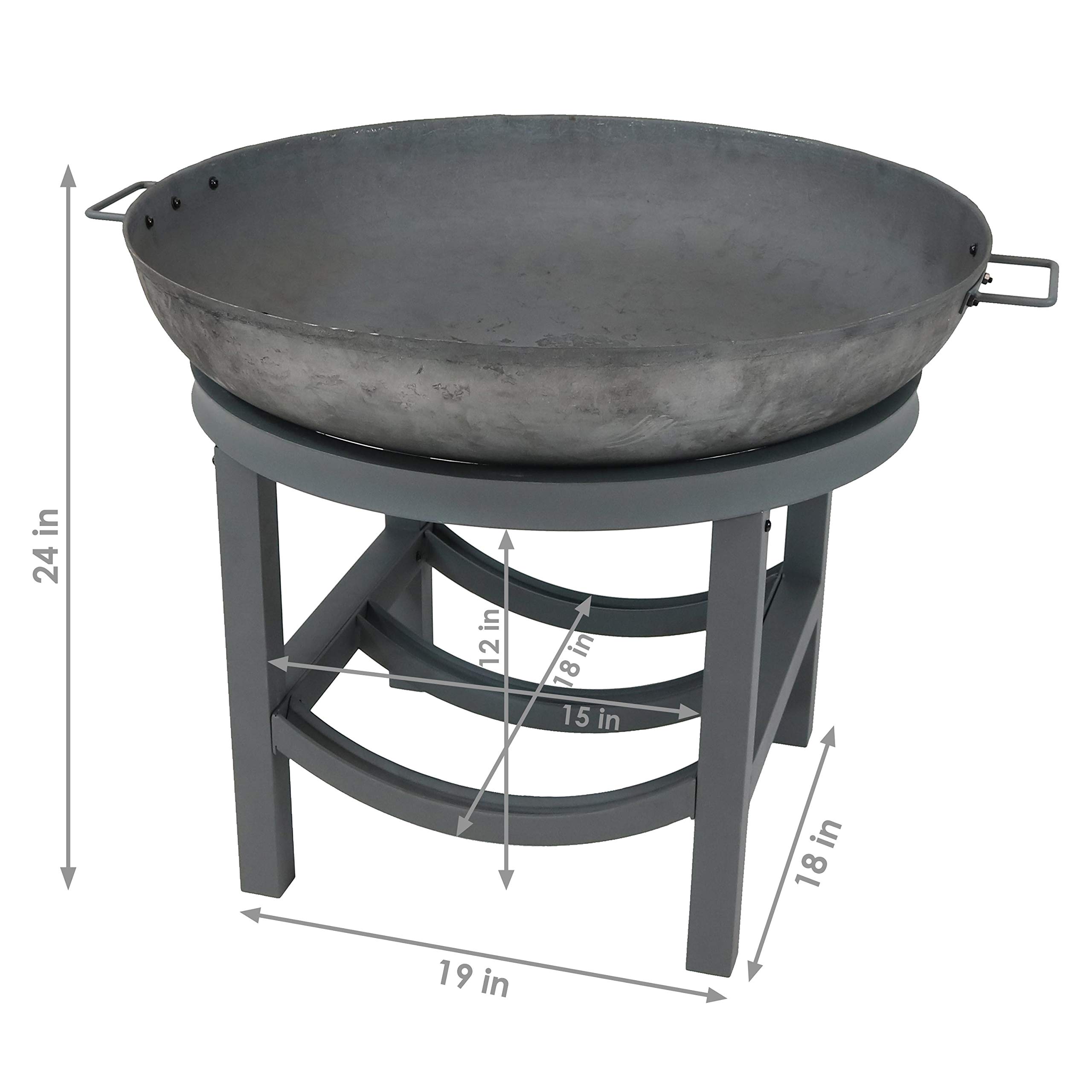 Buy Sunnydaze Cast Iron Round Fire Pit Bowl with Builtin Log Rack