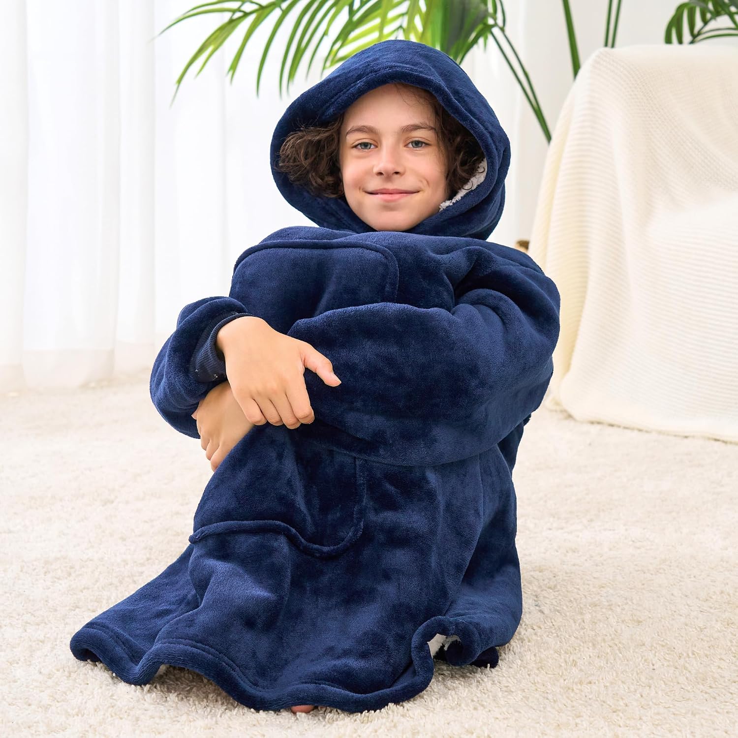 Game Controller Wearable Blanket Hoodie for Boys Gamer Oversized Hoodie for Kids