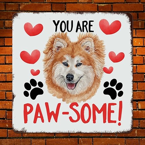 Miniatura 2 de WoGuangis Letrero de metal de aluminio con texto en inglés "You Are Paw Some de San Valentín, Chow Chow Dog", letrero de metal para colgar en la