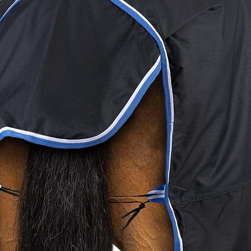 HORZE Glasgow Light Weight Waterproof Combo Turnout Sheet with Neck Cover (No Fill) - Dark Blue - 78 in(Dark Blue,78 in)
